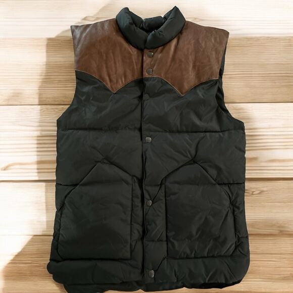 Brown Leather Black Vest Yoke Black Night XXL 14-16. ALSO Fits Adults Gap - Picture 1 of 16